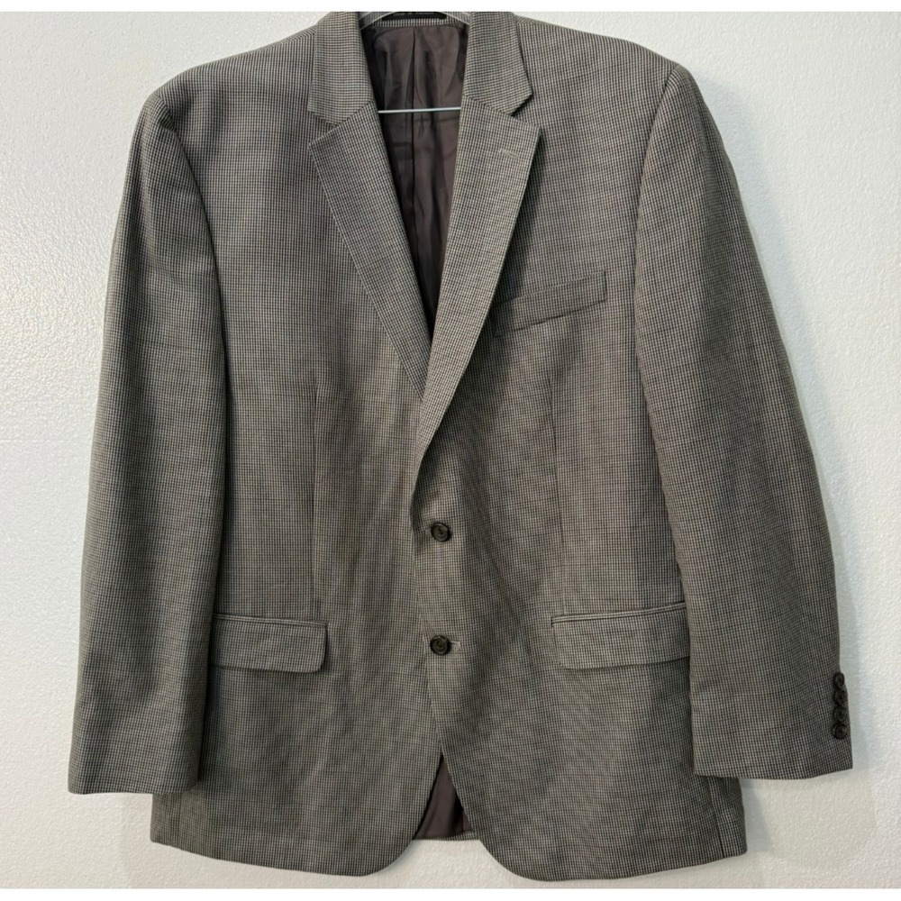 Men's Lauren Ralph‎ Lauren Houndstooth Brown Blazer Jacket 44R